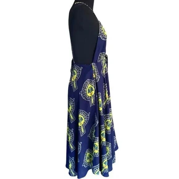 Free People Tricia Fix Spaghetti Strap Chain Navy Boho Maxi Dress Small - Picture 5 of 8